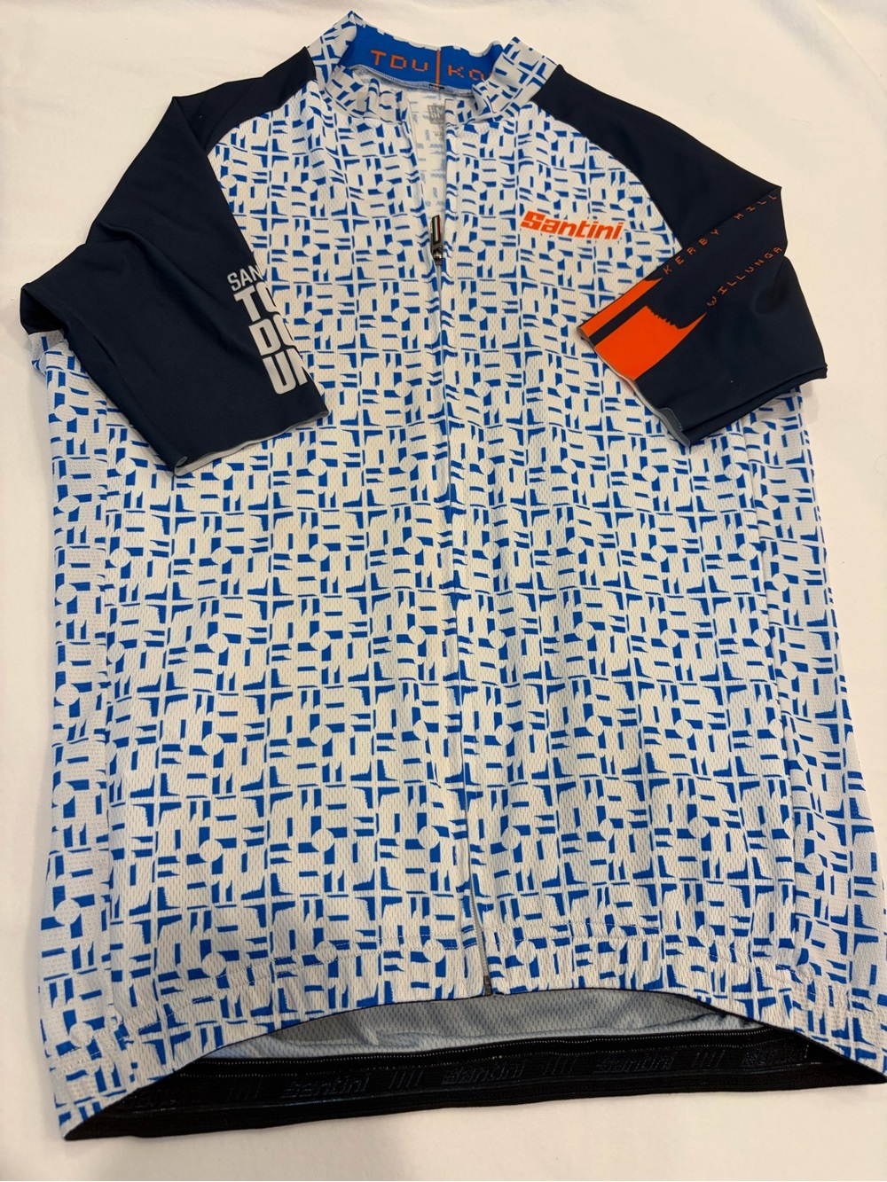 Santini Men’s Blue & White Short Sleeve Cycling Jersey